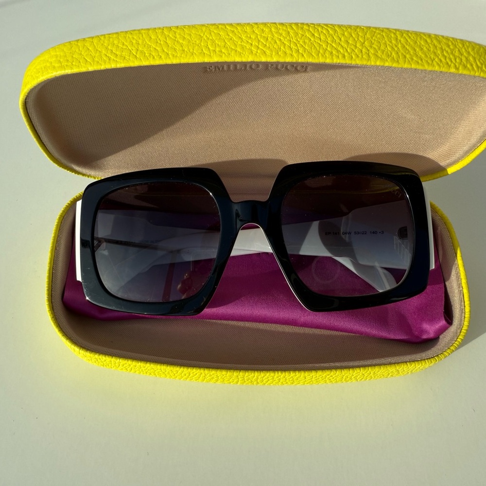 Stylish Black Sunglasses with Yellow Case